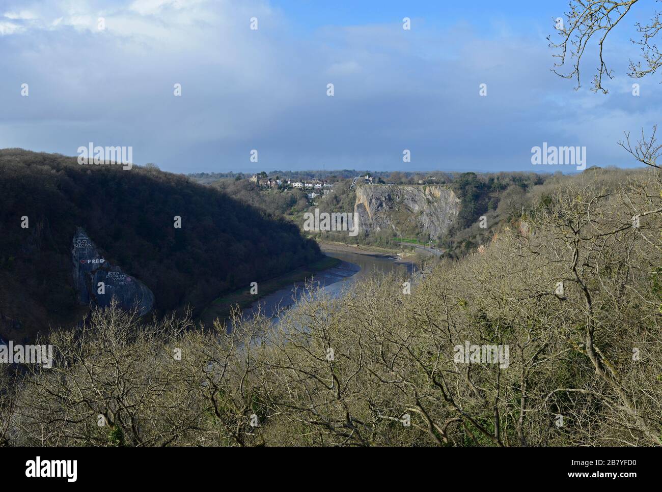 Vista della gola di Avon, Bristol, Regno Unito in un giorno d'inverno Foto Stock