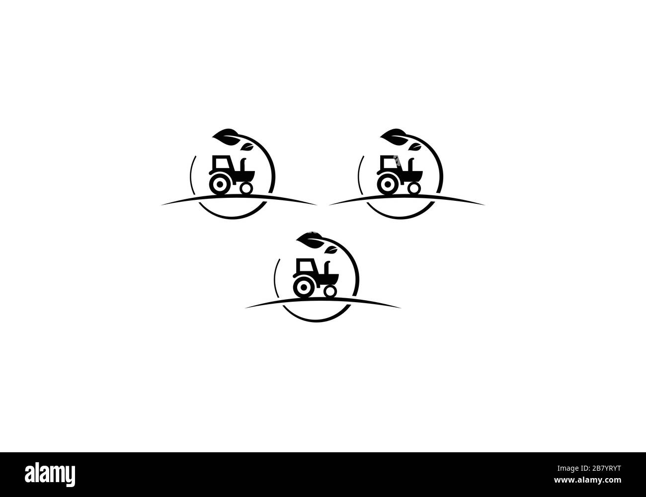 Logo trattore o modello logo azienda, adatto per qualsiasi attività relativa ai settori agricoli. Illustrazione Vettoriale
