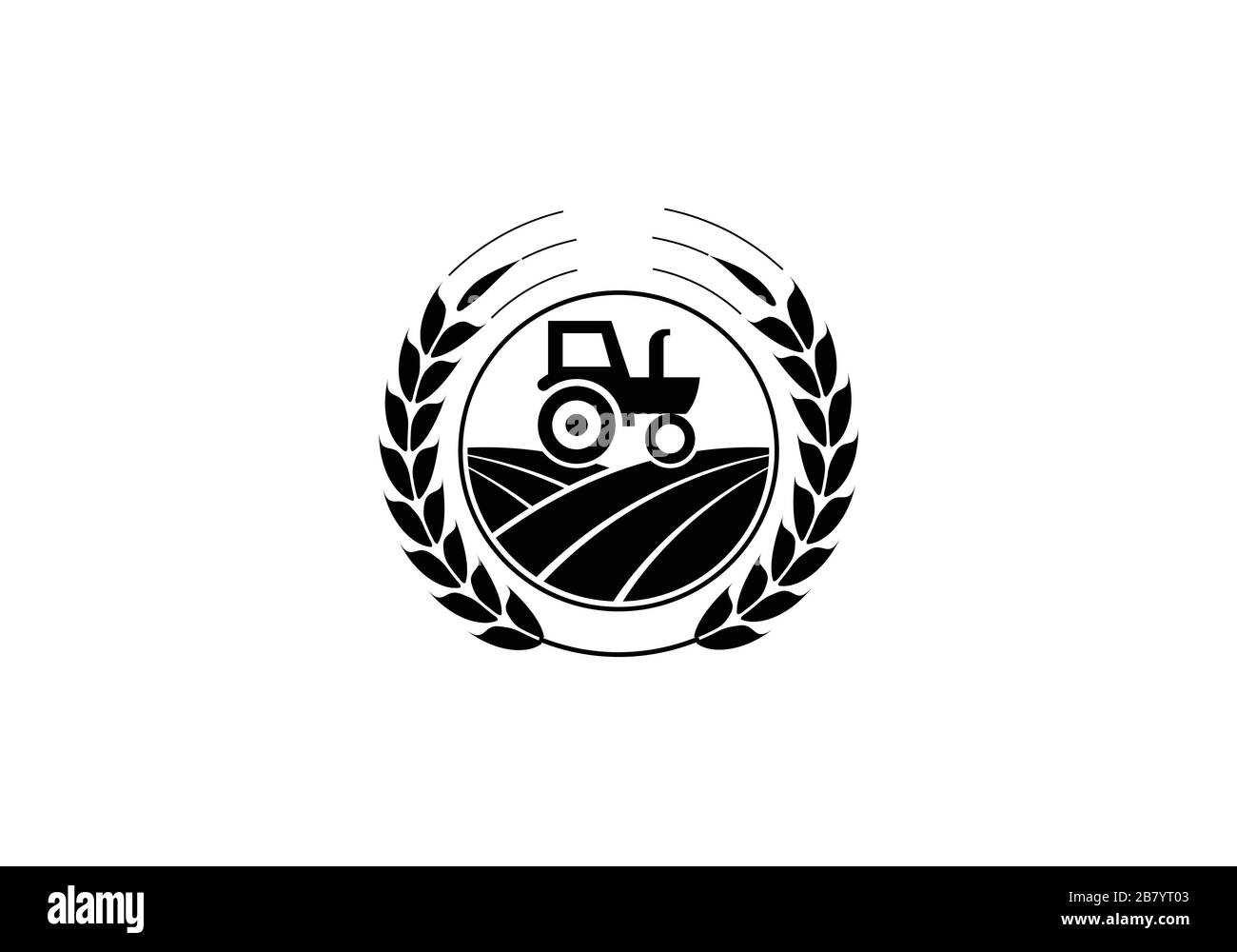 Logo trattore o modello logo azienda, adatto per qualsiasi attività relativa ai settori agricoli. Illustrazione Vettoriale