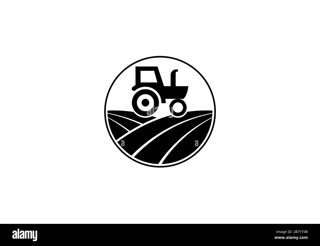 Logo trattore o modello logo azienda, adatto per qualsiasi attività relativa ai settori agricoli. Illustrazione Vettoriale