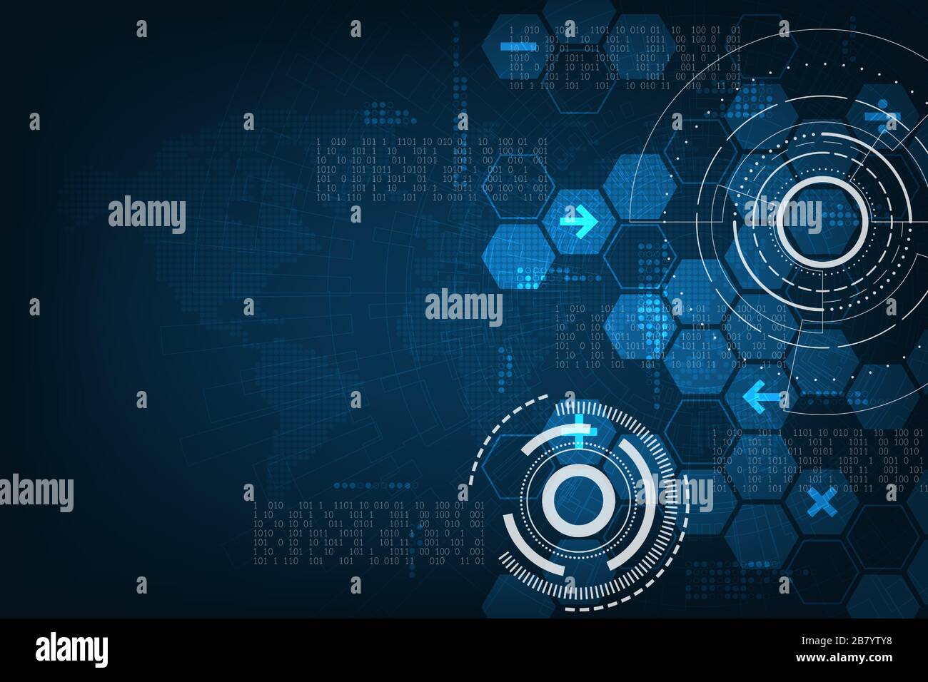 Contesto vettoriale del sistema scientifico e tecnologico per il calcolo di dati complessi. Illustrazione Vettoriale