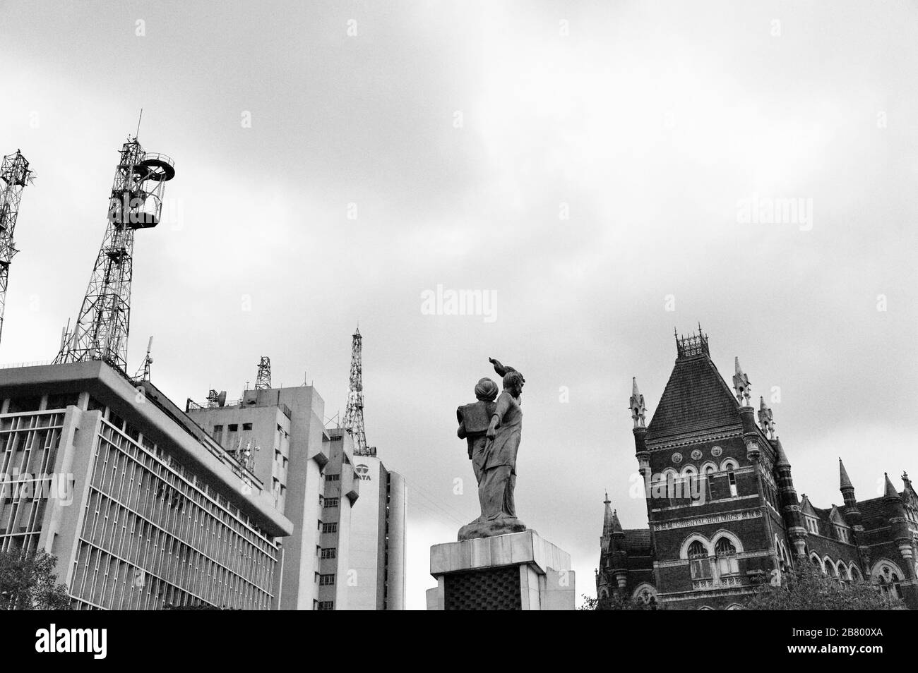 Martyrs Memorial, Flora Fountain, Hutatma Chowk, Mumbai, Mumbai, Maharashtra, India, Asia Foto Stock