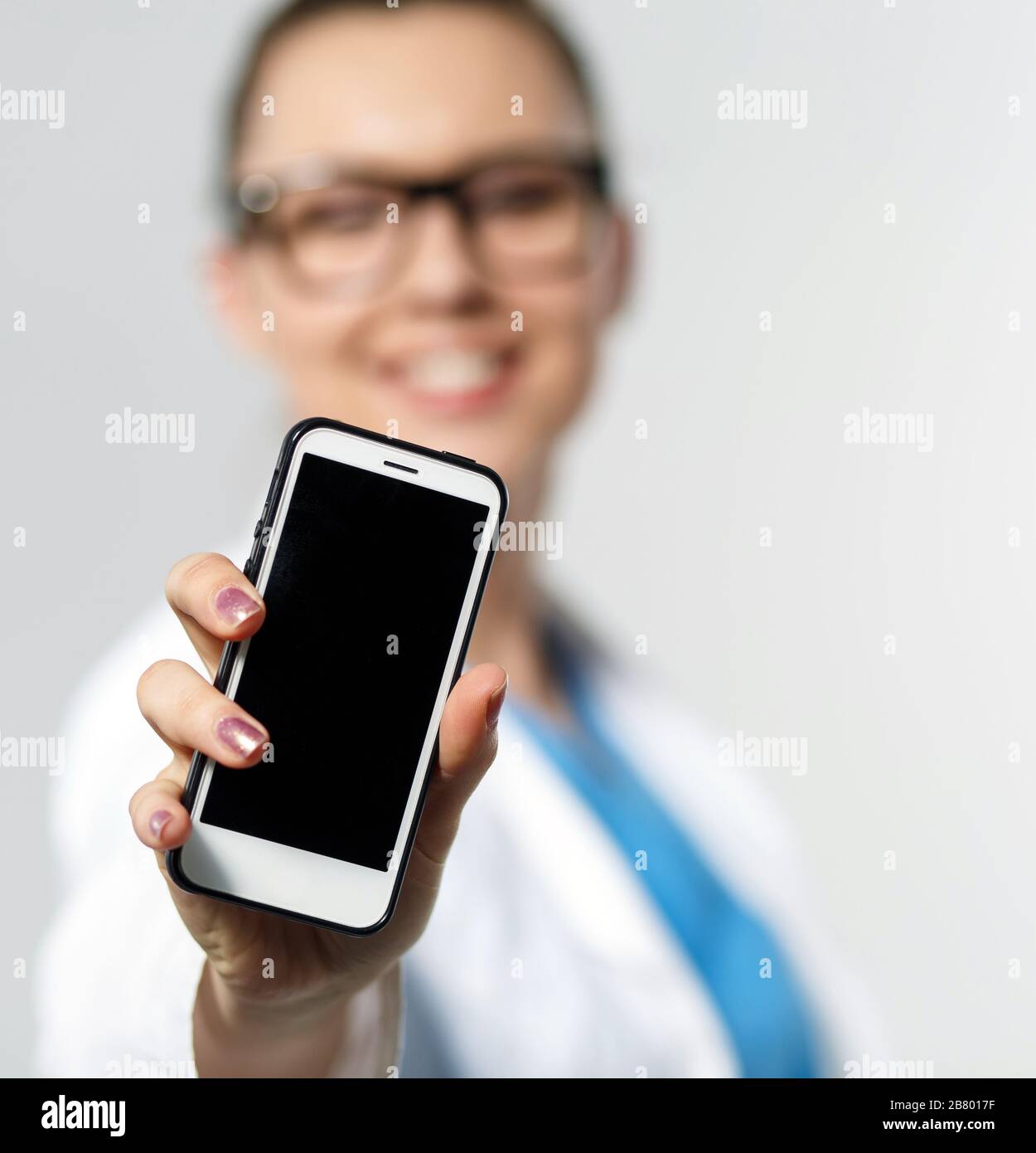 Consulenza medica a distanza e concetto di medico di chiamata Foto Stock