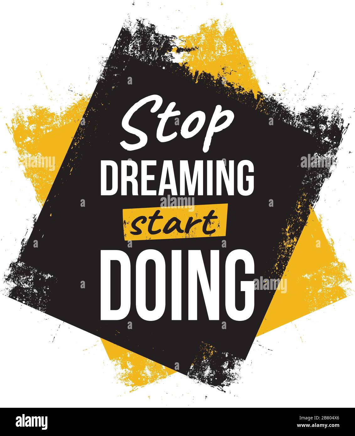 Smettere di sognare, iniziare a fare. Citazioni motivazionali. Illustrazione Vettoriale