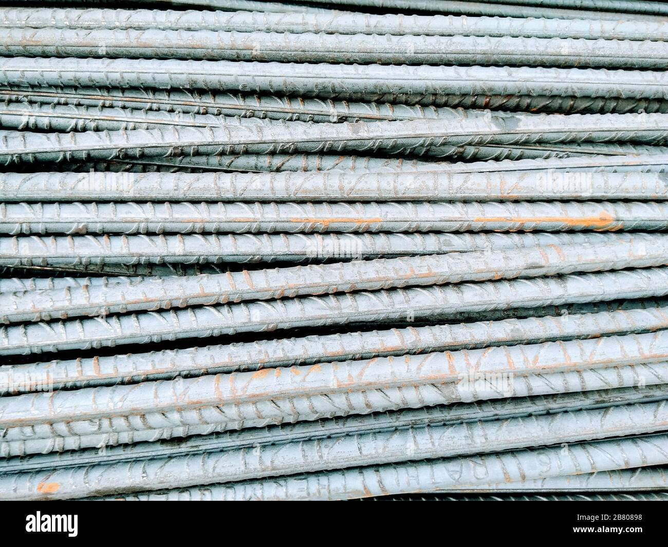 Un'immagine di verghe di acciaio Foto Stock