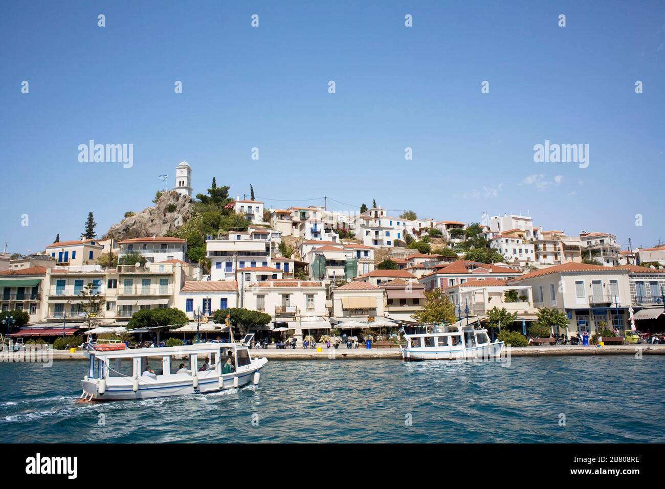 Isola di Poros. Golfo Saronico, Mare di Egean, Mediterraneo. Grecia (Hellas), Europa. Foto Stock