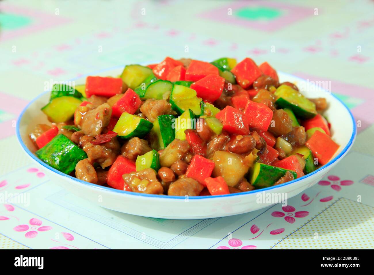 Cibo cinese, pollo Kung pao Foto Stock
