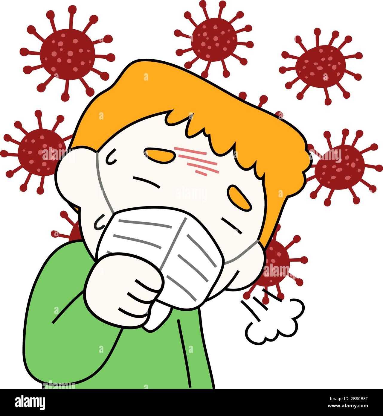 Questa è un'illustrazione dell'uomo infettato con il nuovo coronavirus Illustrazione Vettoriale