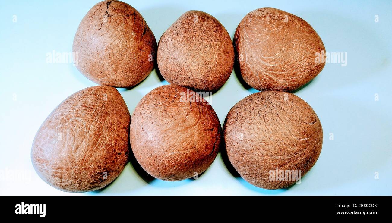 Un'immagine di noci di cocco Foto Stock
