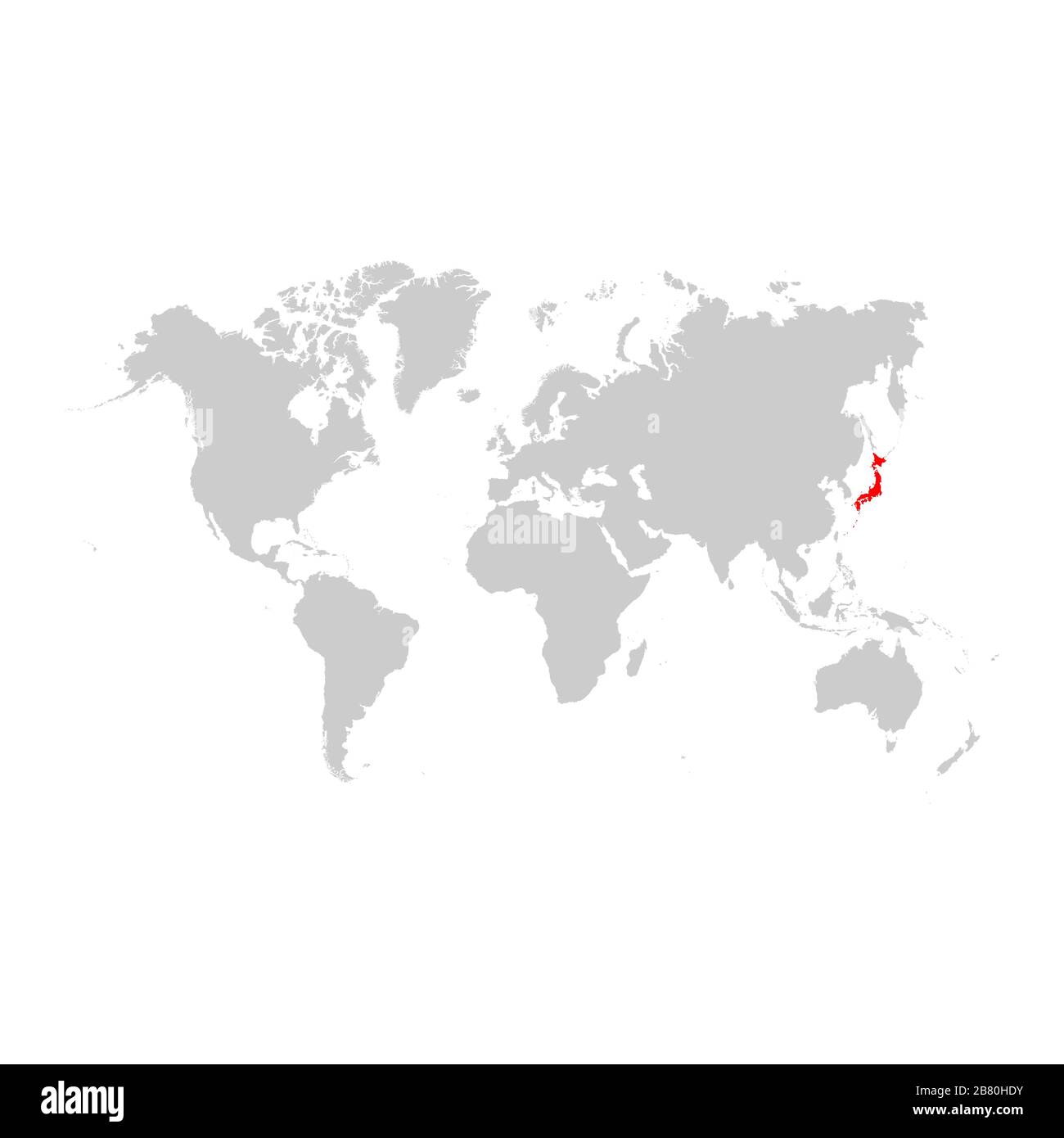 Il Giappone sulla mappa del mondo Illustrazione Vettoriale