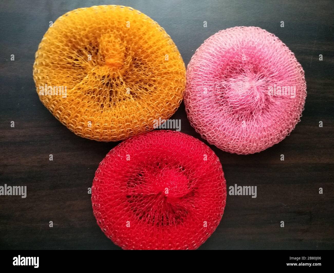 Un'immagine di scruber in plastica Foto Stock