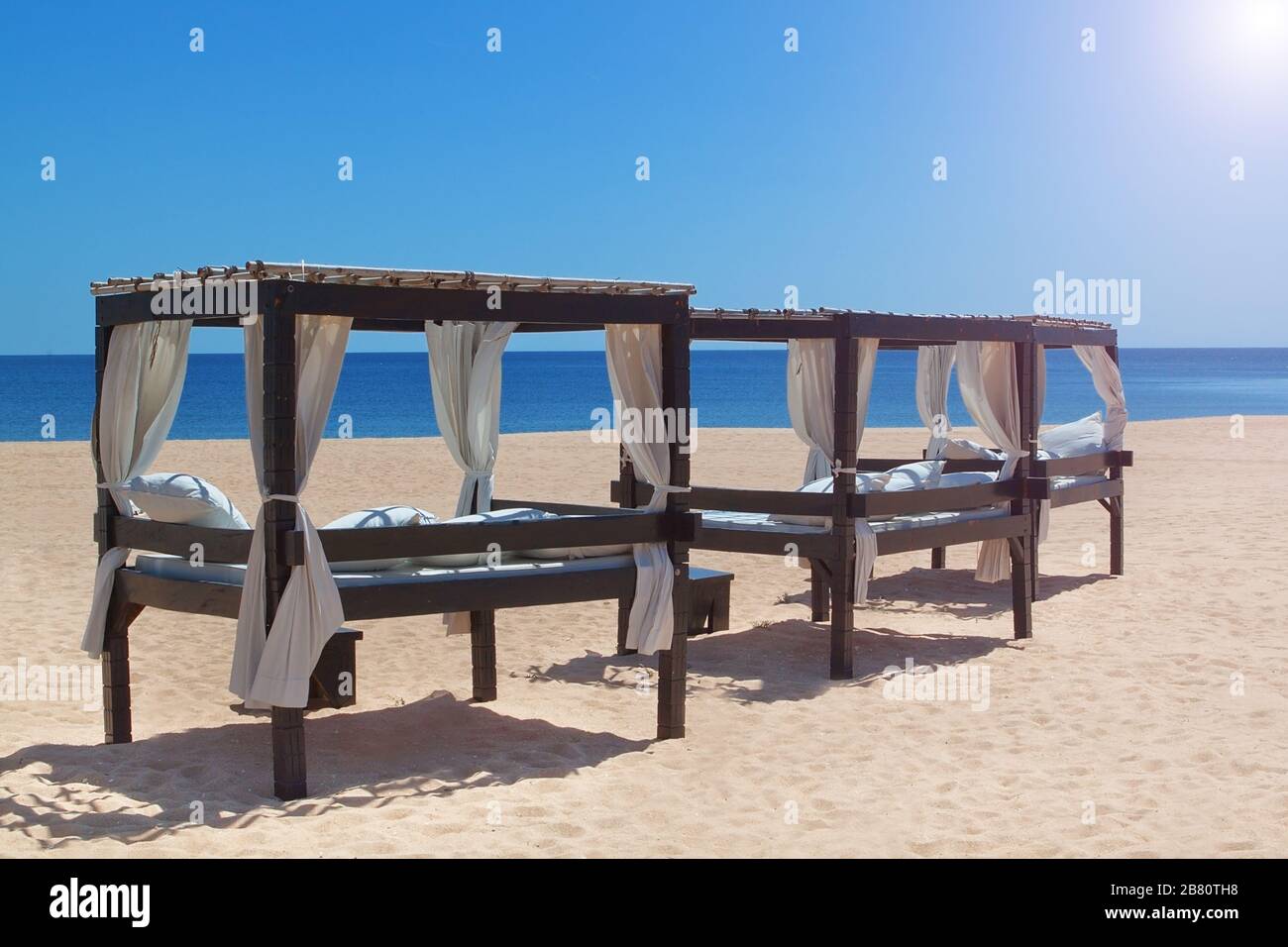 Lettini sulla costa del Portogallo in Algarve. Vila Moura. Foto Stock