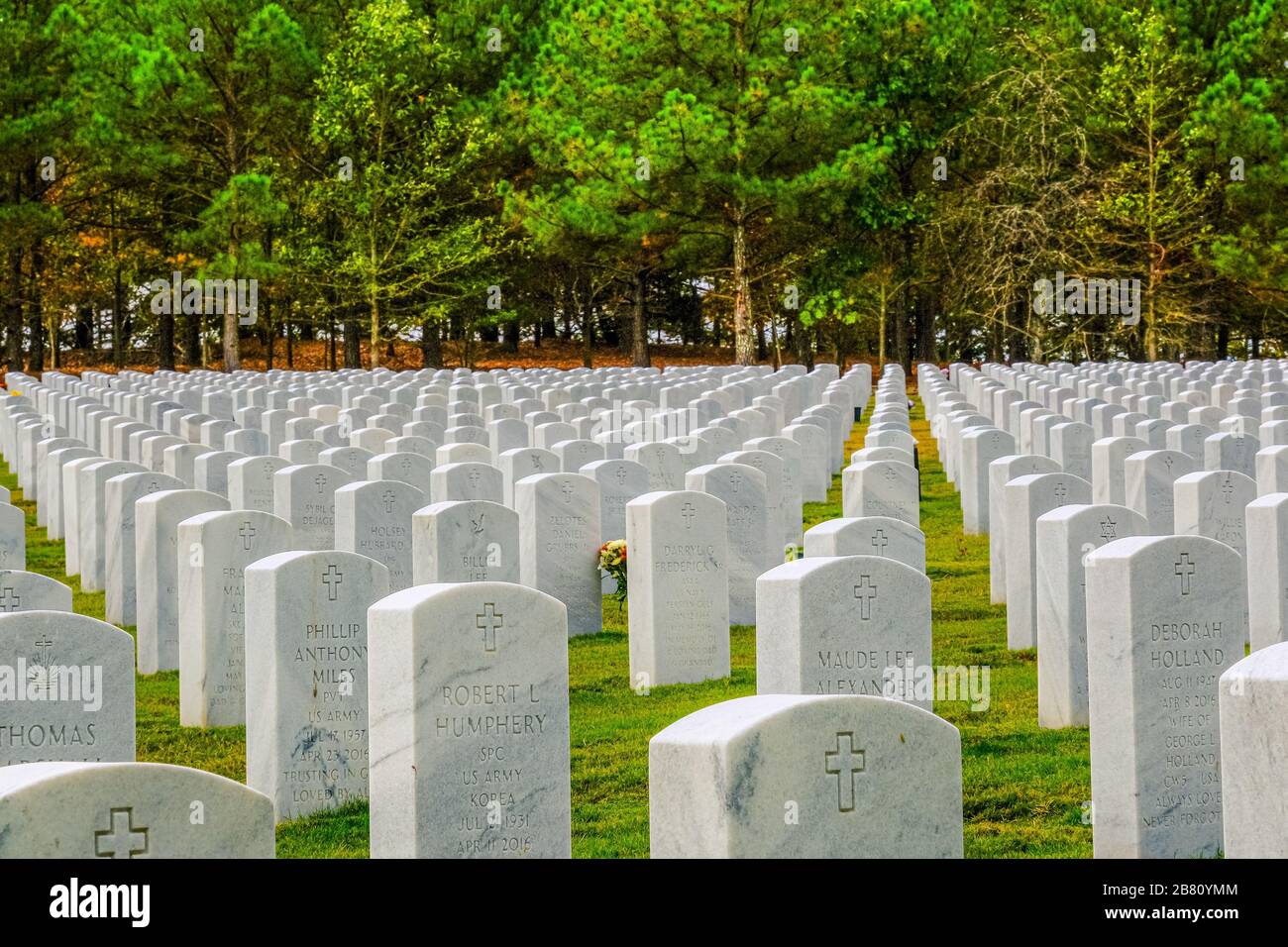 Veterans Cemetery up Hill Foto Stock