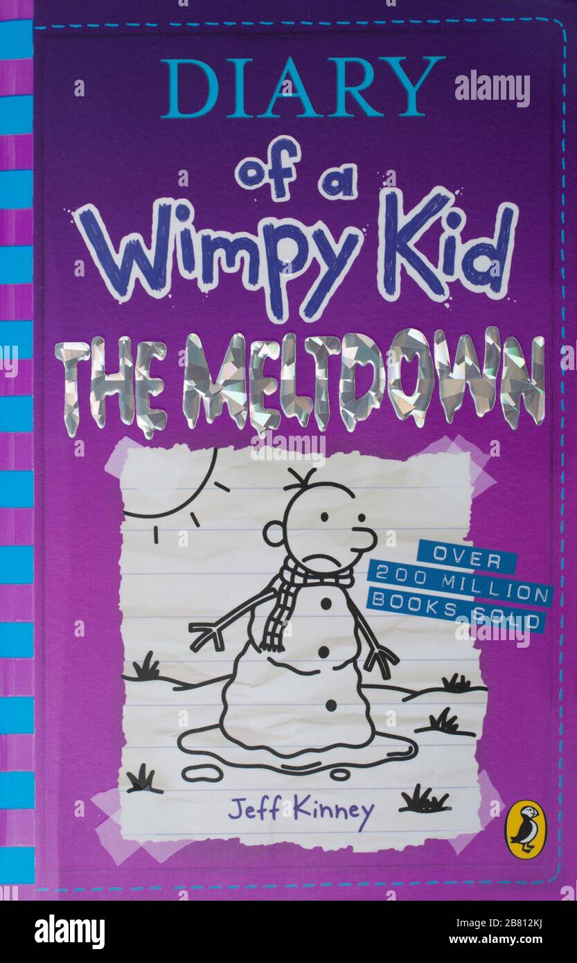 Il libro, The Diary of a Wimpy Kid, The Meltdown di Jeff Kinney Foto Stock