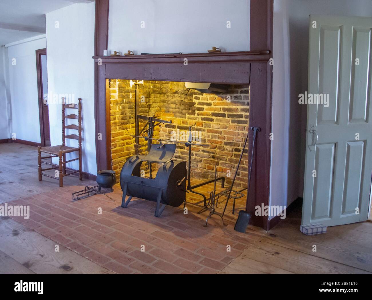 Interno del luogo di nascita di John Adams in Quincy Massachusetts Foto Stock