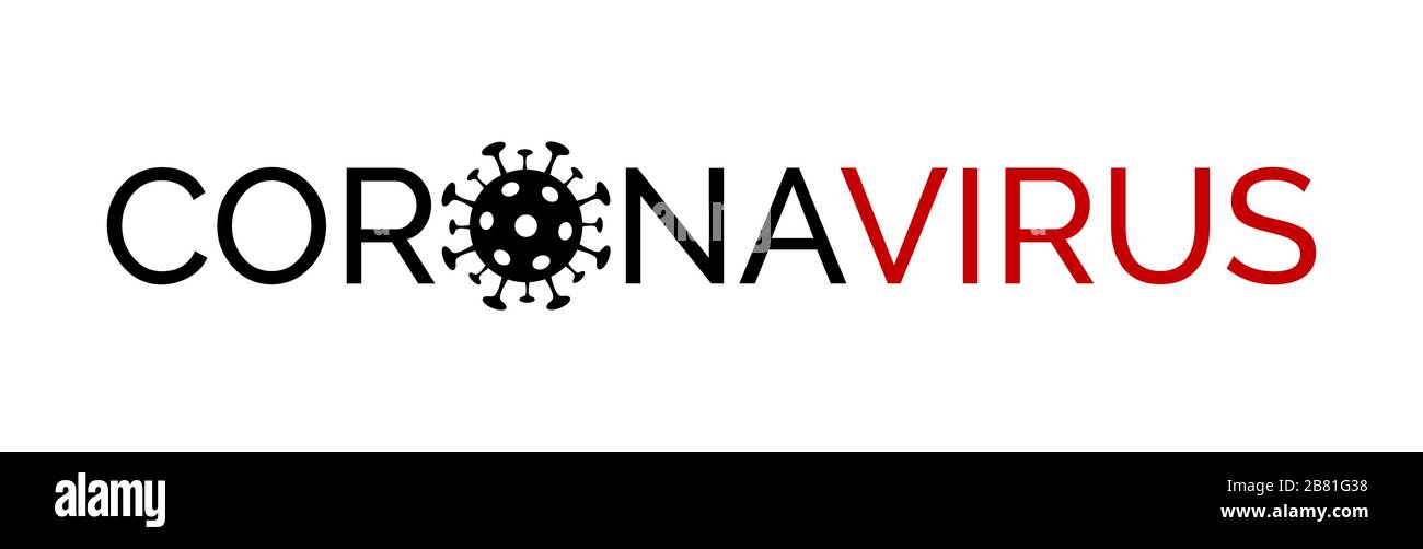 Banner vettore coronavirus. Titolo del testo con il segno del virus covid-19 Illustrazione Vettoriale