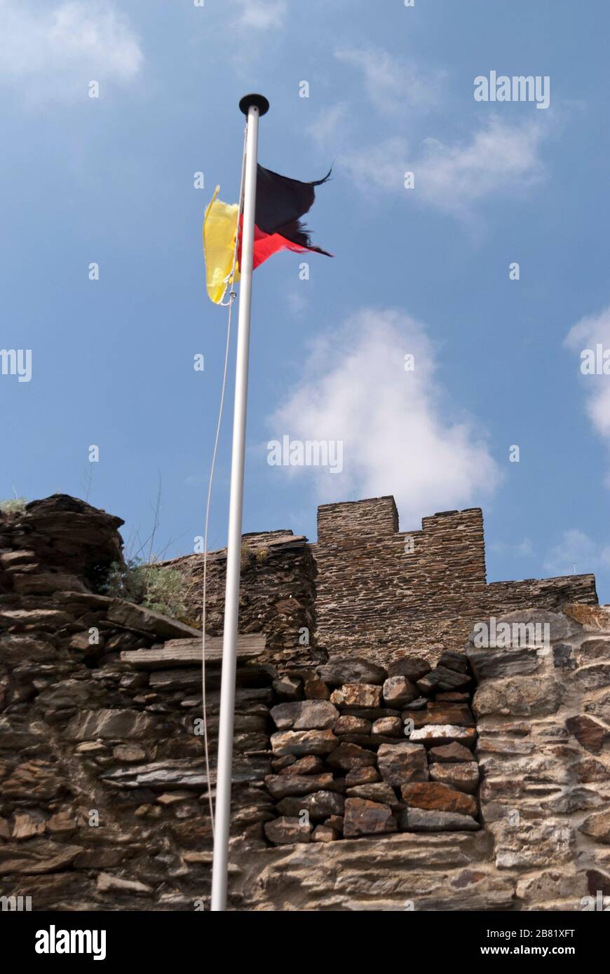 Castello di Liebenstein sul Reno Foto Stock