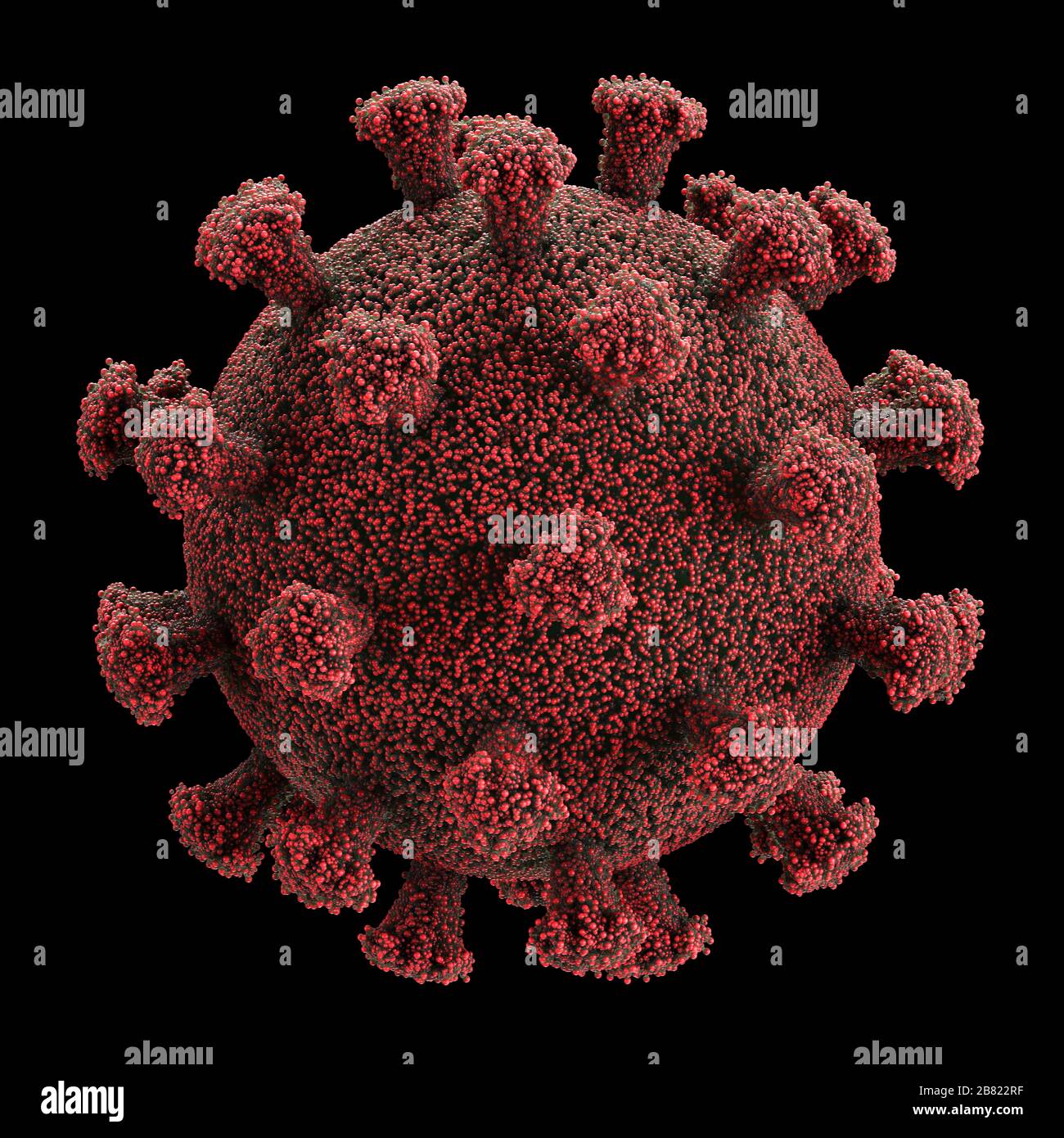 Struttura virale. La particella virale è costituita da un nucleo di acido nucleico (DNA o RNA) circondato da un rivestimento proteico. Tracciato di ritaglio incluso. Illustrazione 3D Foto Stock