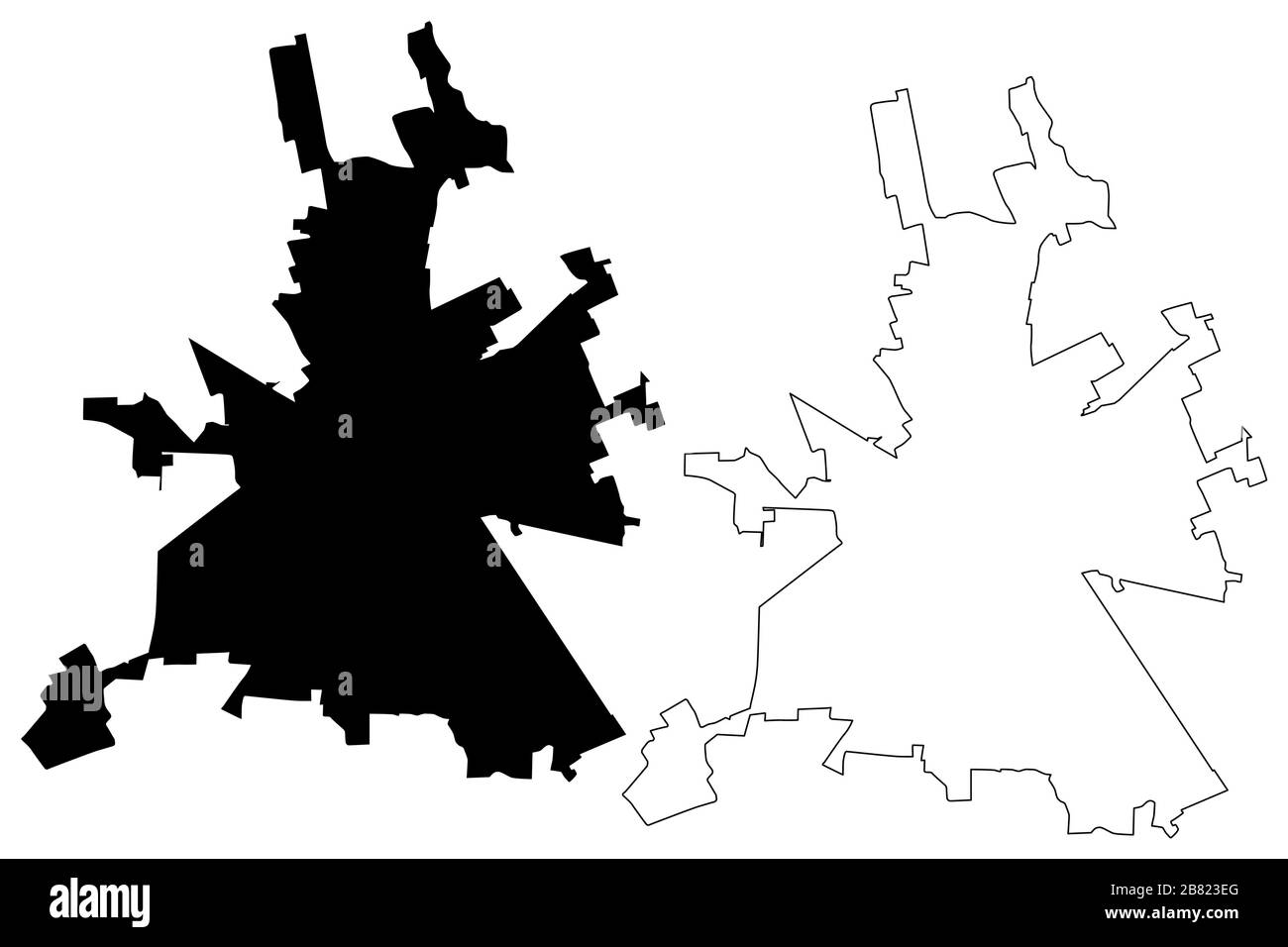 Città di Novara (Repubblica Italiana, Italia, Piemonte) mappa vettoriale illustrazione, schizzo di scriba mappa Città di Novara Illustrazione Vettoriale