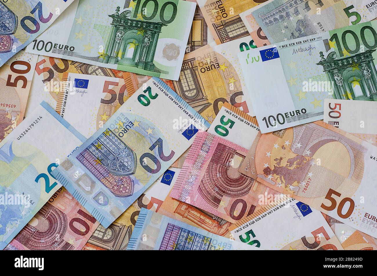 euro di diverse denominazioni2 Foto Stock