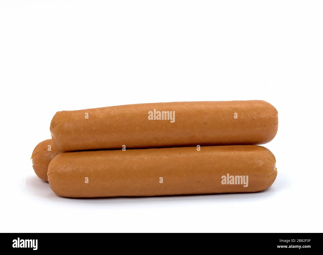 Salsicce isolate su sfondo bianco Foto Stock