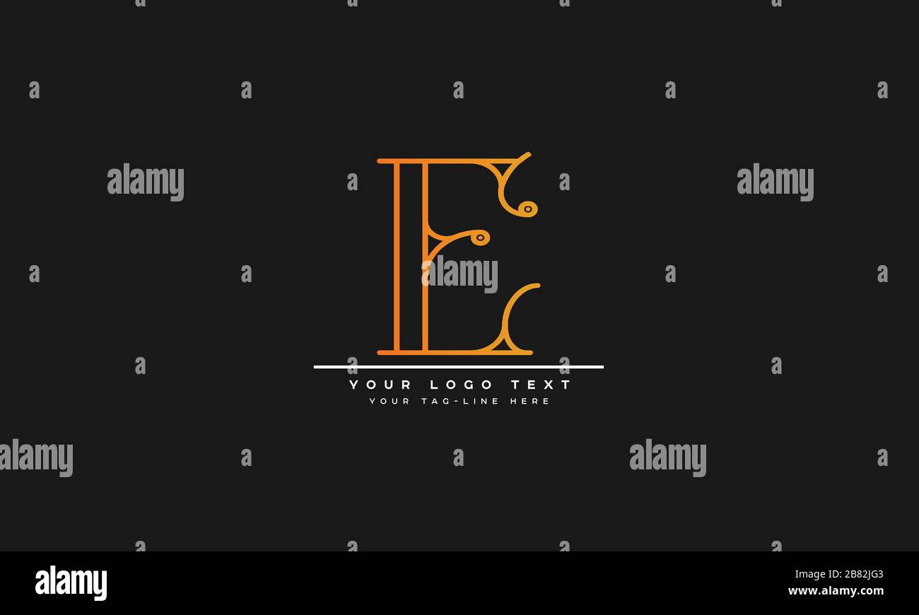 Lettera alfabetica astratta e, logo EE, icona e monogramma Illustrazione Vettoriale