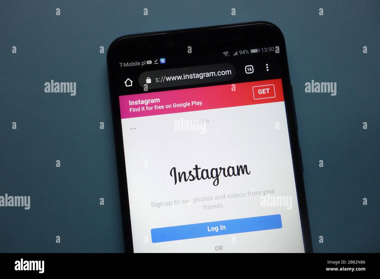 Sito Web Instagram visualizzato sullo smartphone Foto Stock