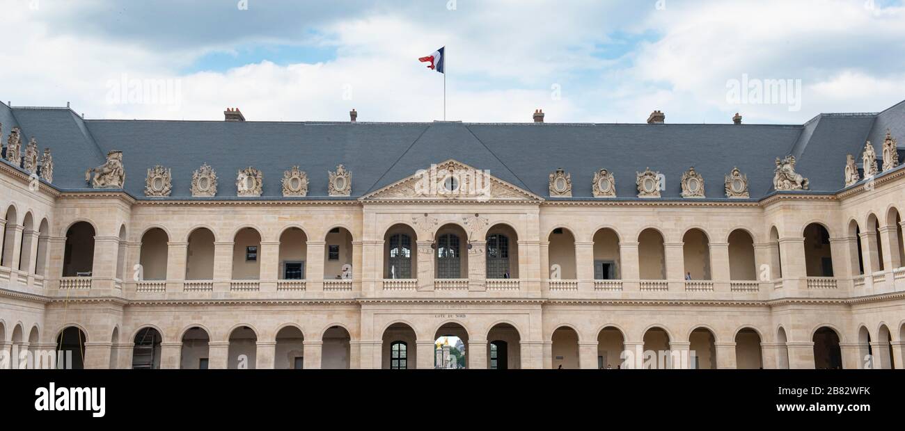 Museo dell'esercito, Musee de l'Armee, Courtyard, Hotel des Invalides, Parigi, Ile-de-France, Francia Foto Stock