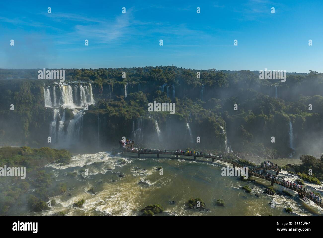 Parque Nacional do Igacu, Parco Nazionale di Iguacu, Cascate di Iguacu, piattaforma panoramica, Patrimonio Naturale Mondiale dell'UNESCO Brasile Foto Stock