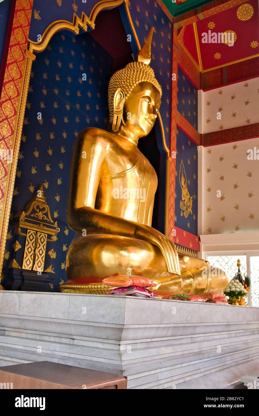 Wat Saket, il Tempio del Monte d'Oro, punto di riferimento del viaggio di Bangkok, Thailandia. Foto Stock