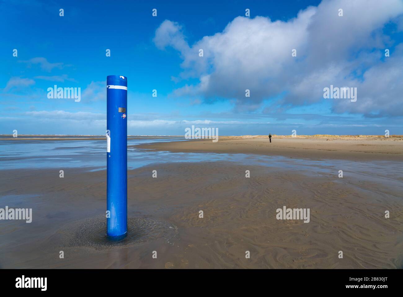 Spiaggia, Priel, a ovest di Borkum, isola, Frisia orientale, inverno, stagione, autunno, bassa Sassonia, Germania, Foto Stock