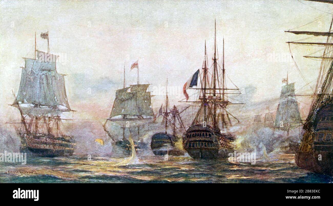 La Battaglia Della Battaglia Del Nilo Nella Baia Di Aboukir Immagini e