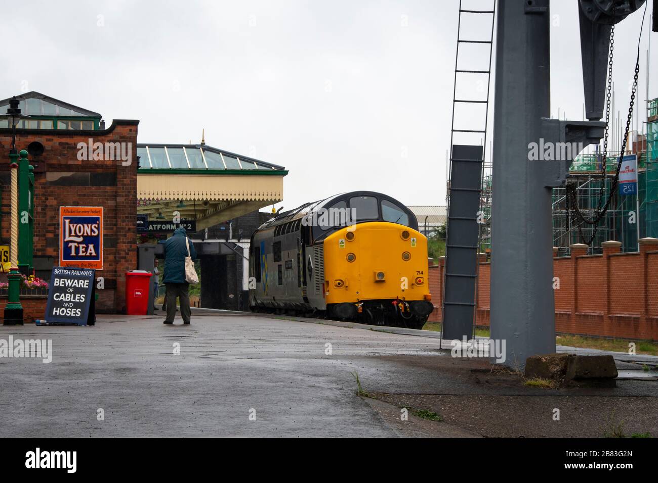 Classe 37, motore diesel numero 37714, costruito nel 1961, sulla Great Central Railway, stazione di Loughborough, Leicestershire, Inghilterra, Foto Stock