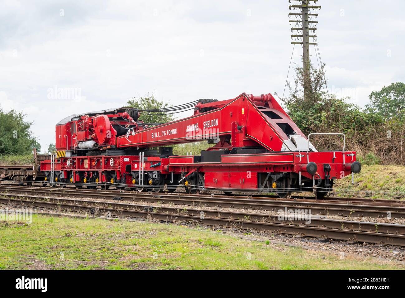 Cowans Sheldon 76 tonnellate di gru di demolizione in mostra presso la Great Central Railway, Quorn, Leicestershire, Inghilterra, Foto Stock