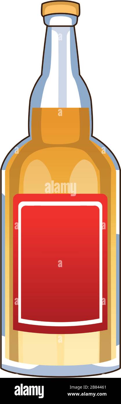 bottiglia di tequila bevanda messicana icona isolata Illustrazione Vettoriale