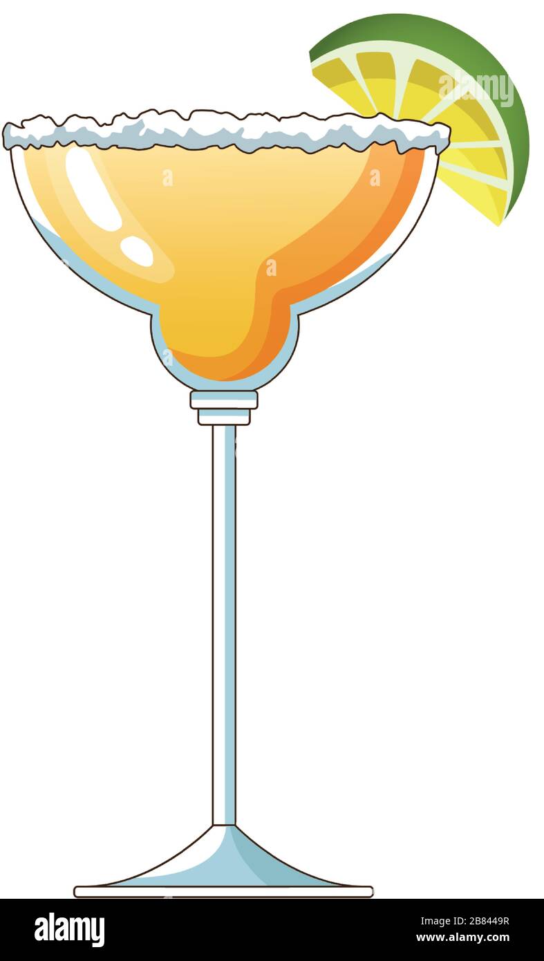 tazza di tequila con frutta al limone Illustrazione Vettoriale