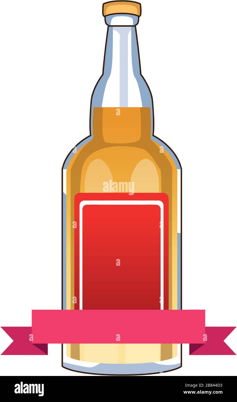 bottiglia di tequila bevanda messicana icona isolata Illustrazione Vettoriale