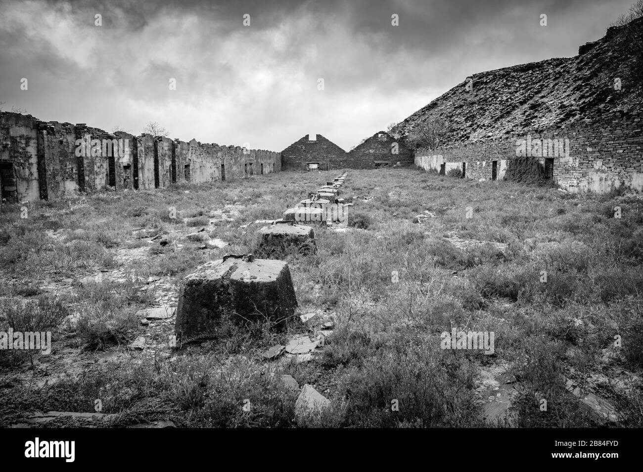 Dinorwic Slate Quarry, situata tra i villaggi di Dinorwig e Llanberis, Snowdonia, Galles del Nord, Regno Unito. Foto Stock