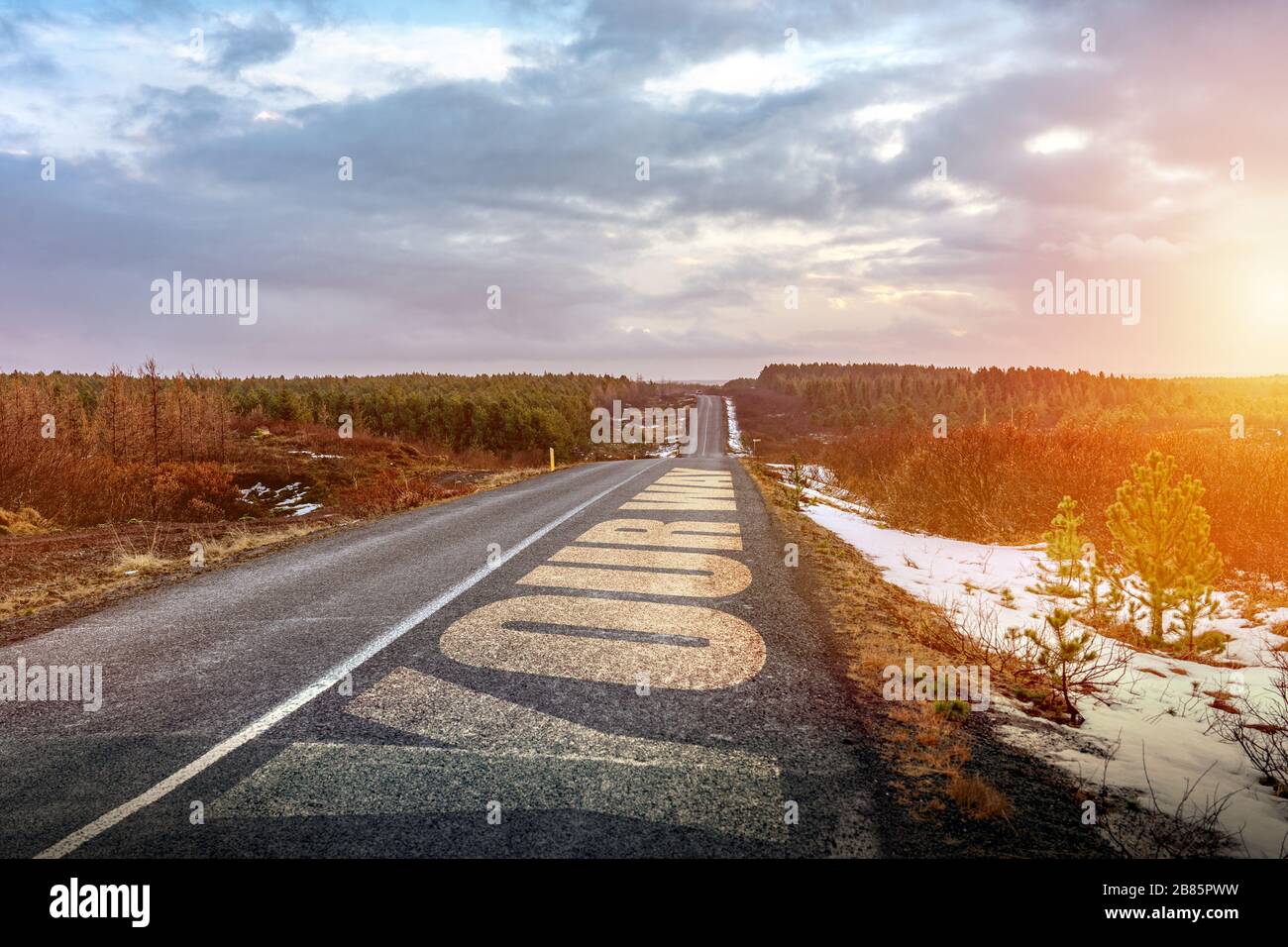 Il vostro segno di senso sul concetto di strada di trovare il vostro proprio senso nella vostra vita Foto Stock