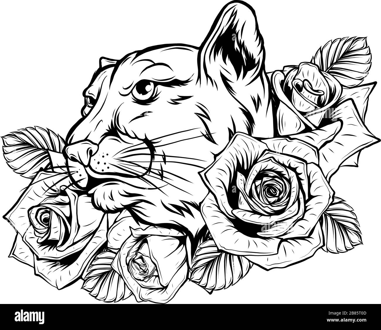 Testa animale - Jaguar - illustrazione dell'icona del logo Vector Illustrazione Vettoriale