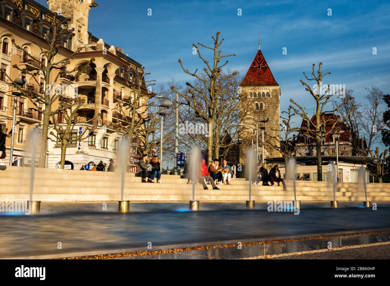 Centro di Losanna vicino al lago - Switzwerland Foto Stock