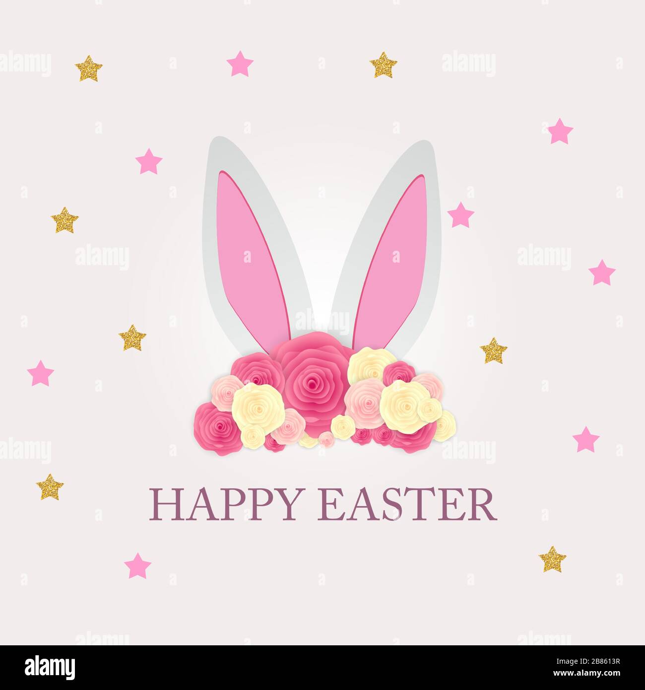 Felice Pasqua carino sfondo poster. Illustrazione vettoriale Illustrazione Vettoriale