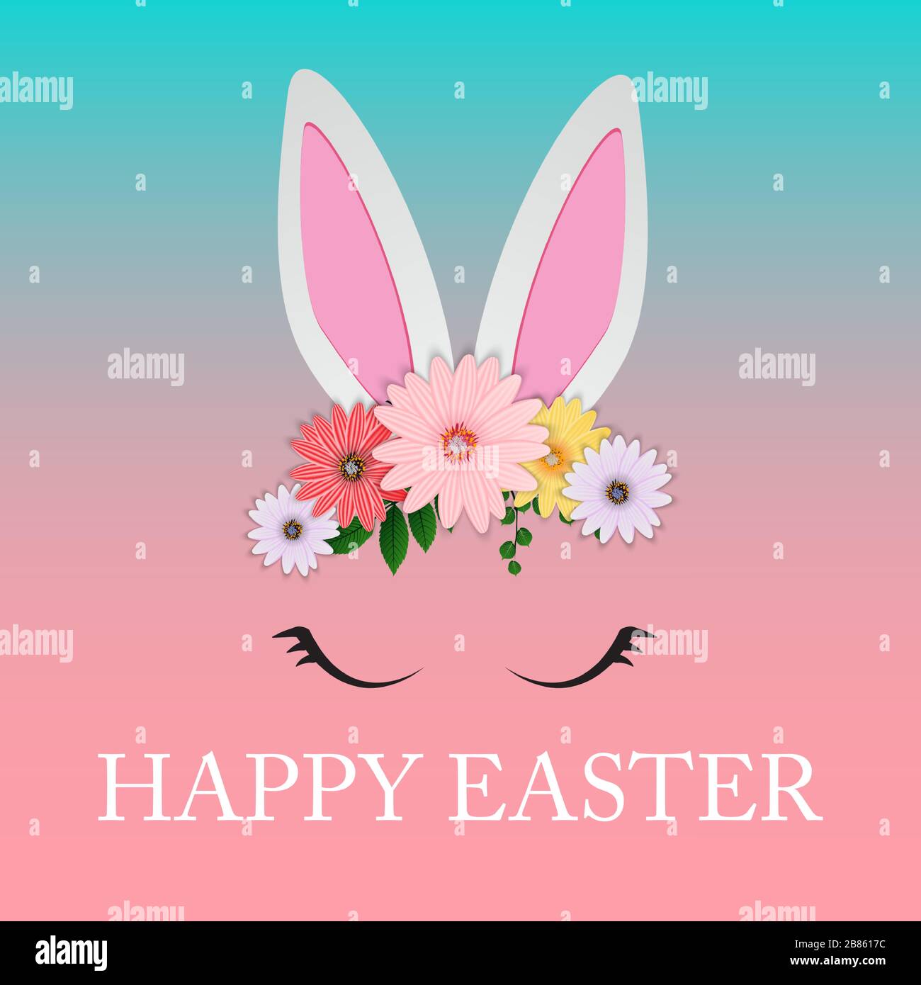 Felice Pasqua carino sfondo poster. Illustrazione vettoriale Illustrazione Vettoriale