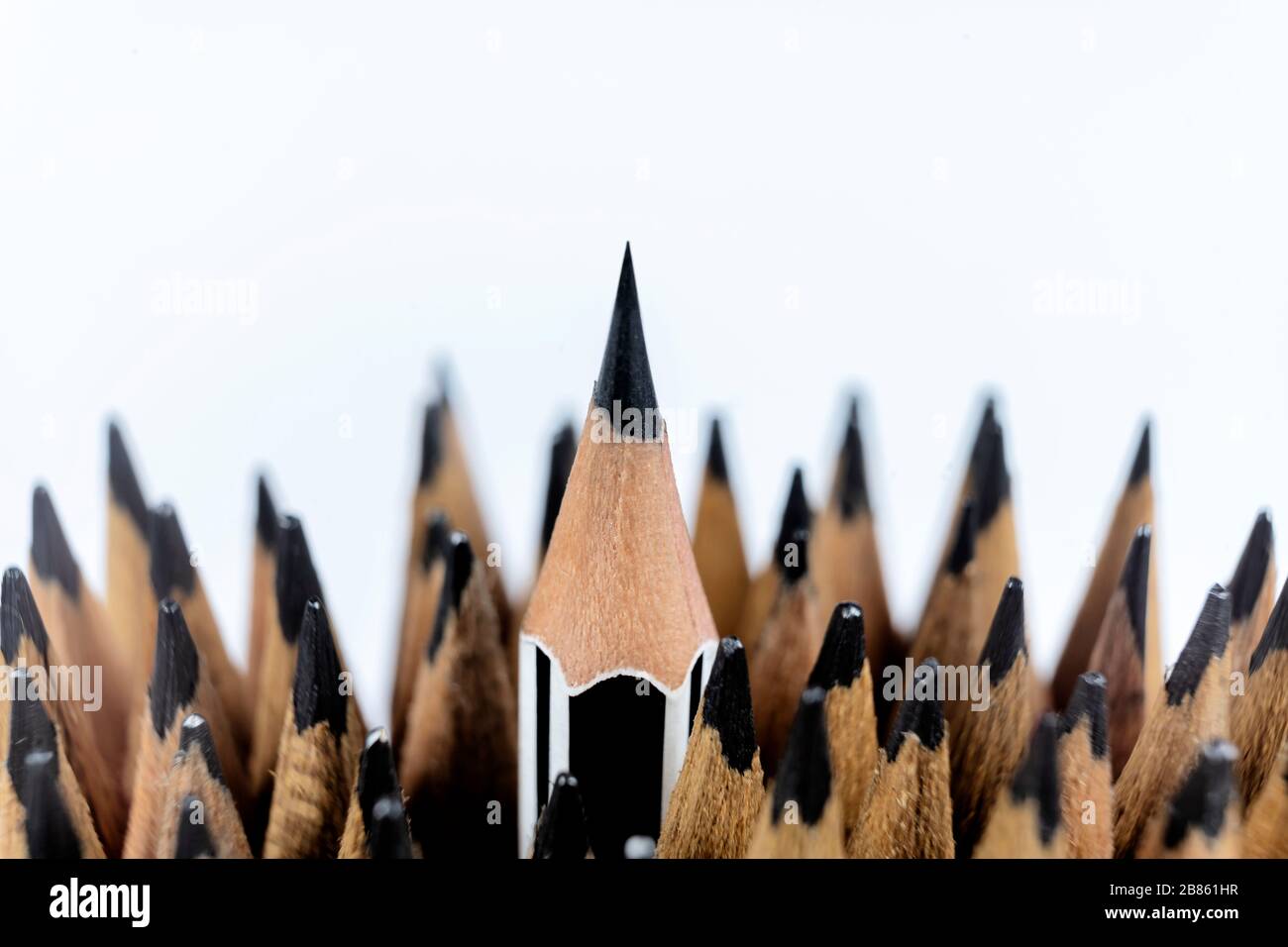 Leadership leader di successo del team (manager, CEO, leader di mercato) e altri concetti di business leader. In piedi fuori dalla folla. Matita che si ritira Foto Stock