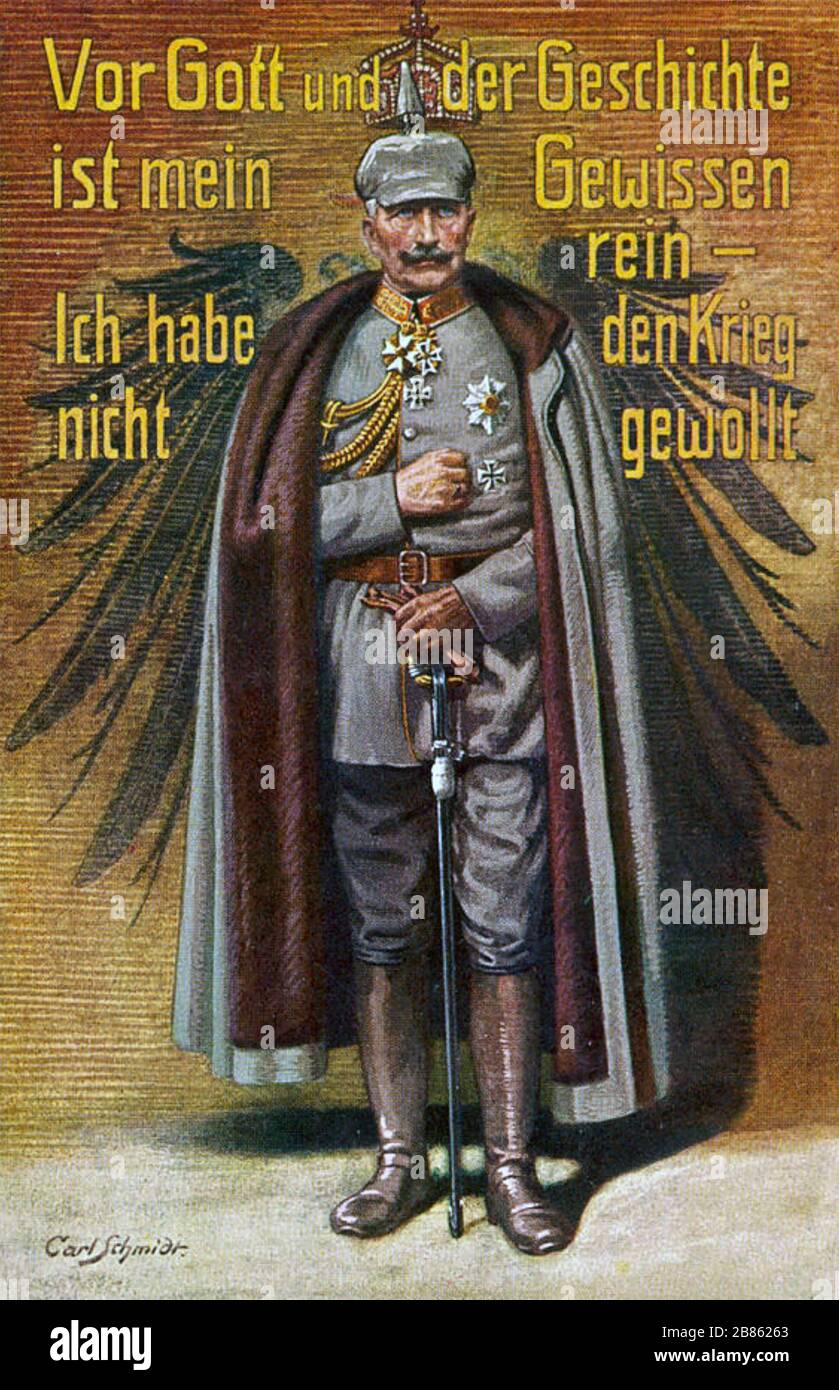 GUGLIELMO II (1859-1941) Imperatore tedesco. Poster con la formulazione che non voleva mai la guerra. Foto Stock