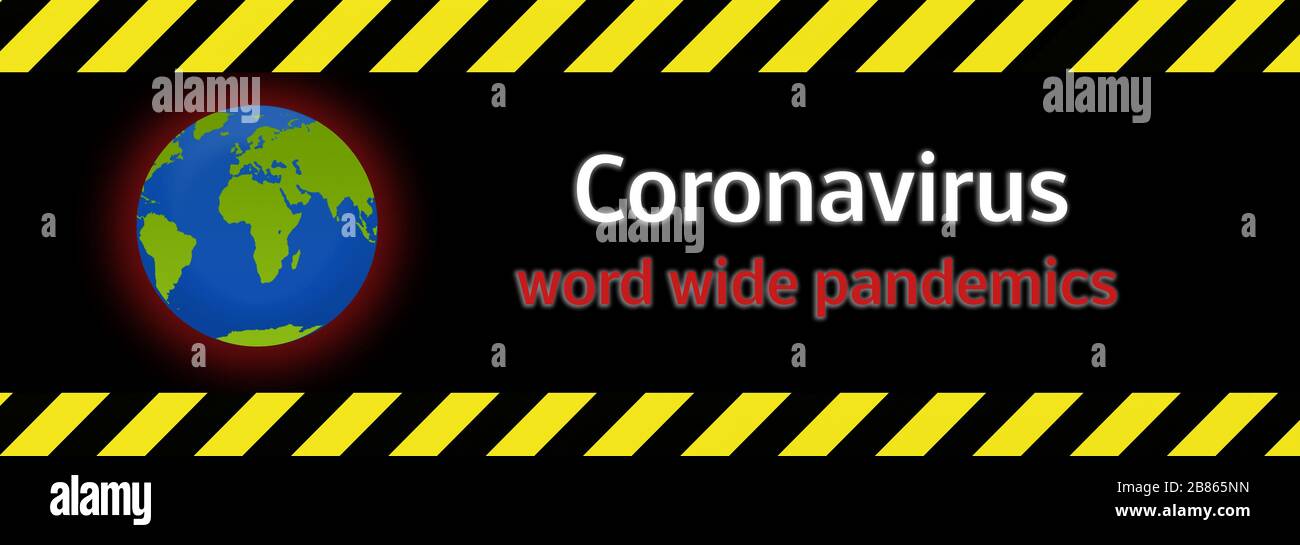 Banner Terra World Wide pandemics Coronavirus Foto Stock