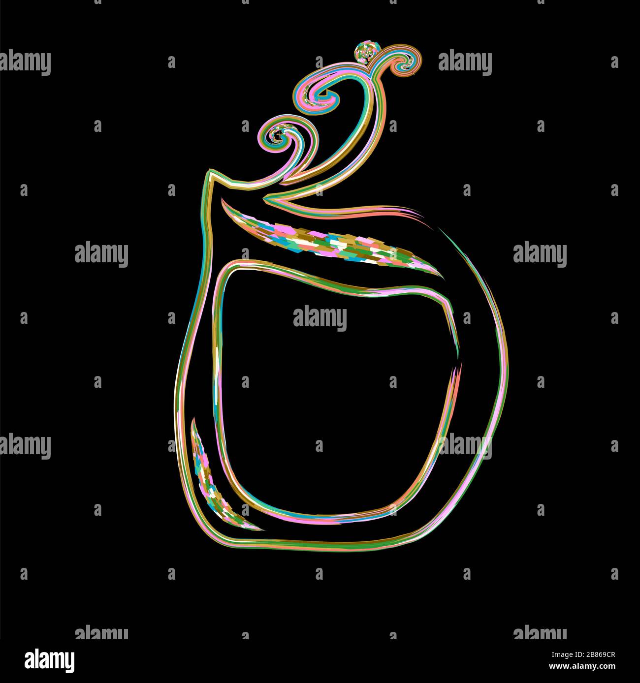 Calligrafia alfabeto ebraico. Carattere decorativo oro. Le lettere disegnano a mano oro. Multicolore. Illustrazione vettoriale su sfondo isolato. Illustrazione Vettoriale