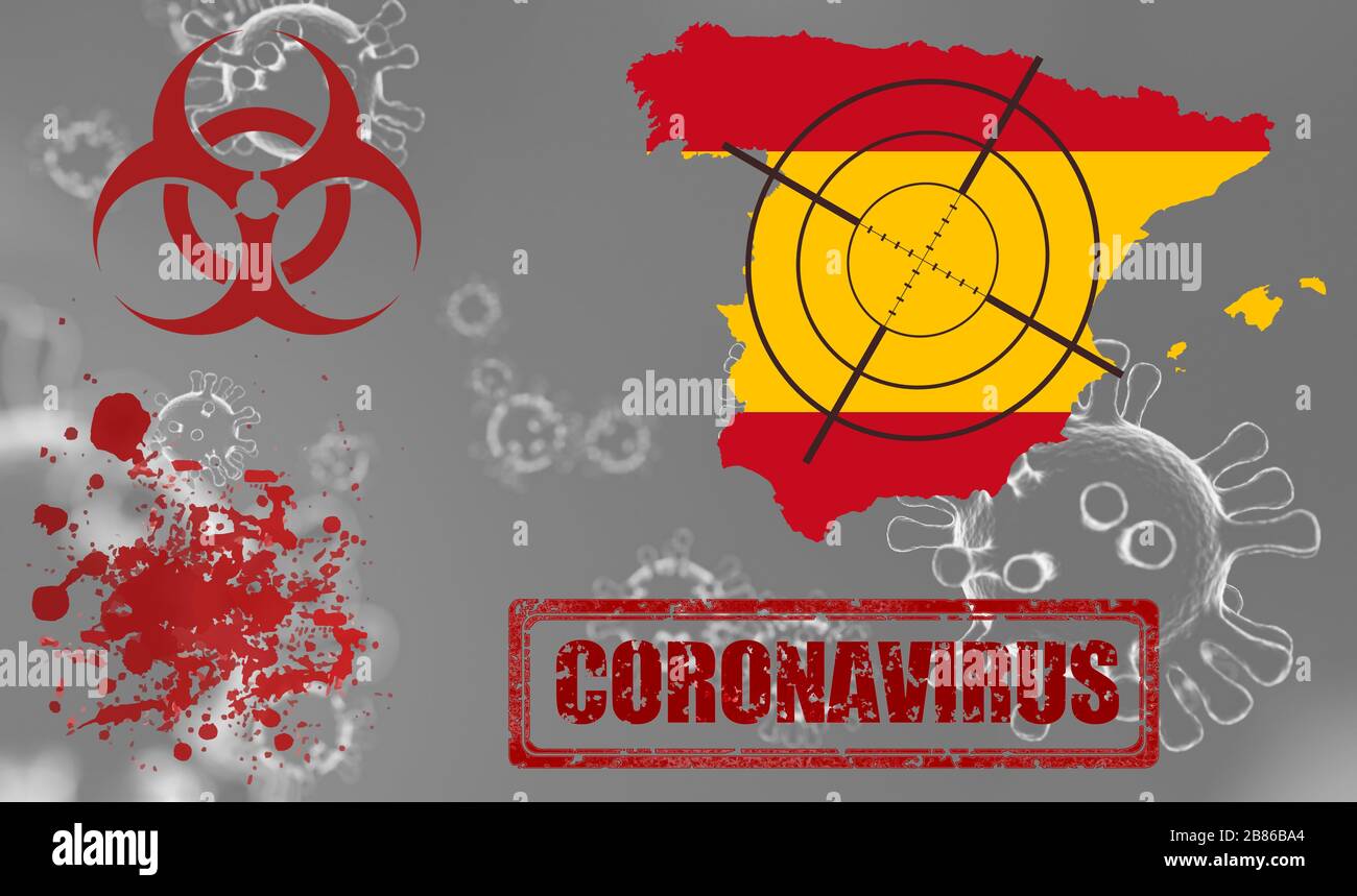 Coronavirus Spagna, virus Spagna, malattia, sangue Foto Stock
