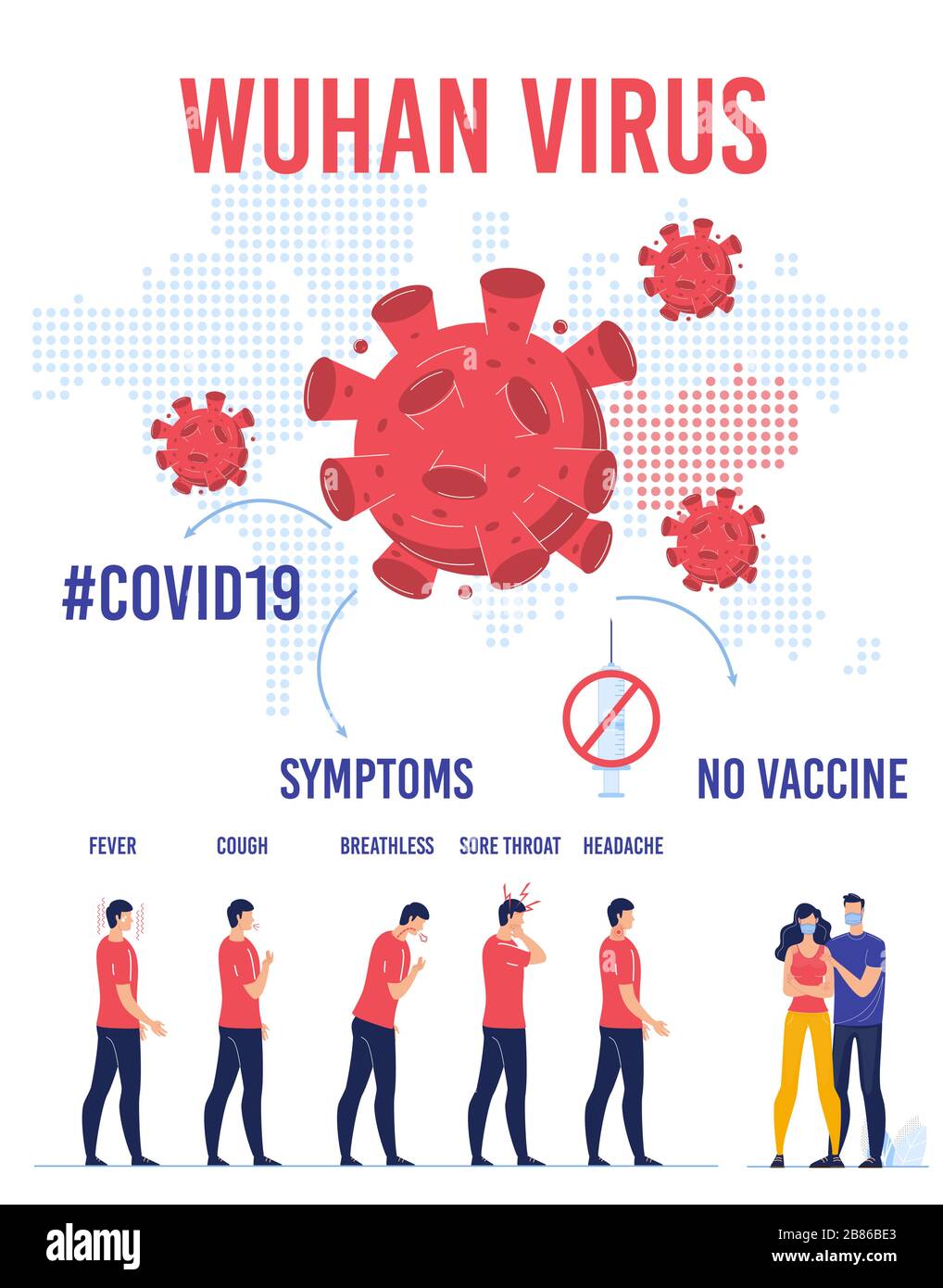 Infografica sulla protezione della trasmissione dei virus Wuhan Illustrazione Vettoriale