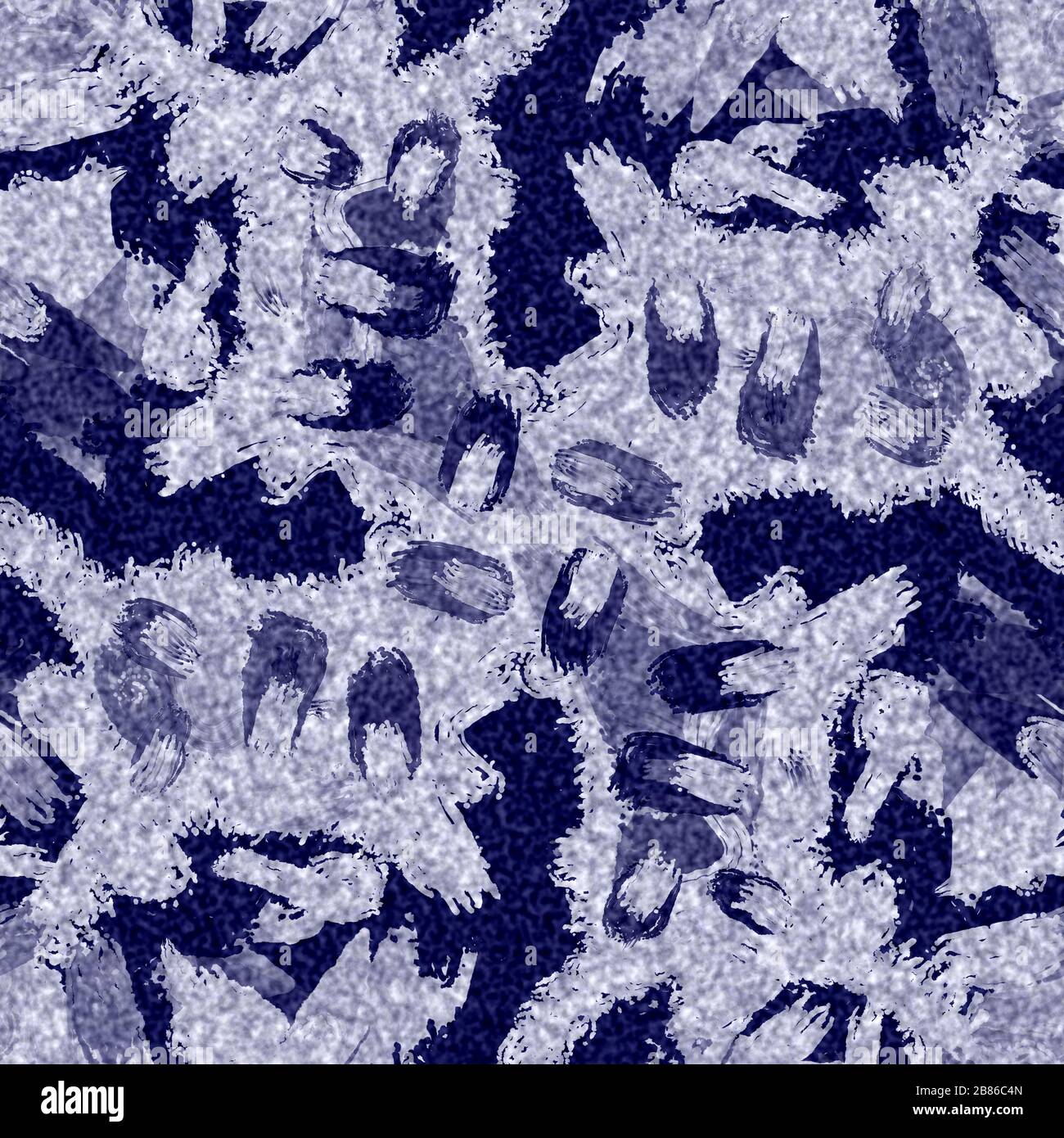 Indaco blu batik colorato daisy fiore effetto texture sfondo. Campione giapponese senza cuciture a ripetizione. Motivo floreale pittorico colore candeggina. Maschile Foto Stock